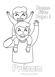 Coloriage enfant Papa Bonne fête Enfant Coloriages faciles