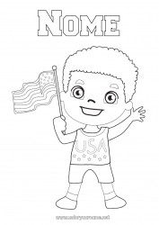 Disegno gratuito Ragazzo USA Bandiera 4 Luglio