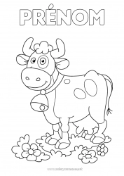 Dessin gratuit Été Animal Vache Animaux de la ferme