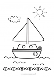 Dibujo libre Verano Mar Vehículos Barco Velero Vehículos marítimos