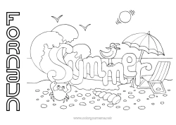 Gratis fargelegging Fugl Sommer Strand Hav Dyr Krabbe Marin eller akvatisk dyr Fugler og flygende pattedyr