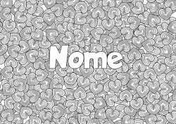 Pagina da colorare per bambini Cuore Nome decorato Colorazioni complesse