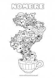 Dibujo libre Lindo Navidad Kawaii Taza Bebidas