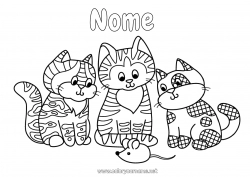 Colorare per personalizzare Gatto Topo Animale Disegni intermedi CanI e gatti Animali della foresta