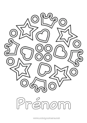 Coloriage gratuit Coeur Mandala Couronne Épiphanie Coloriages faciles