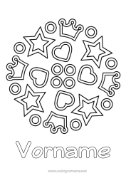 Kostenlose Zeichnung Herz Mandala Krone Epiphanie Einfache Ausmalbilder