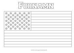 Gratis färgläggning USA Flagga Symboler