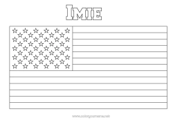 Kolorowanka do personalizacji USA Flaga Symbole