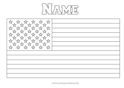 Free colouring United States of America Flag Symbols