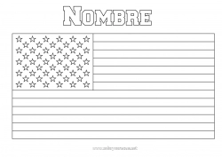 Colorear gratis Estados Unidos Bandera Simbolos