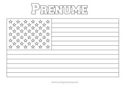 Pagină de colorat personalizată SUA Steag Simboluri
