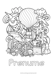 Pagină de colorat gratuită Mandala Vara Balon cu aer cald Simboluri Scoici Desene de colorat complexe Animale marine sau acvatice Păsări și mamifere zburătoare Castel de nisip șezlong Vehicule aeriene Păsări de mare, pescăruș
