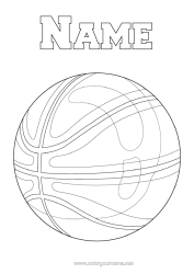 Free colouring Sport Balloons Basketball Anti-stress Team sports