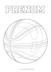 Coloriage gratuit Ballons Basketball Anti-stress Sports d'équipe