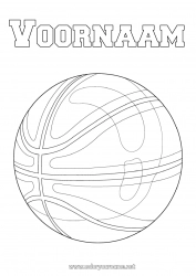 Gratis kleurplaat Sport Ballonnen Basketbal Anti-stress Teamsporten
