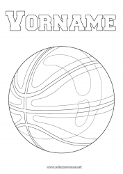 Kostenlose Malvorlage Sport Luftballons Basketball Anti-Stress Mannschaftssportarten
