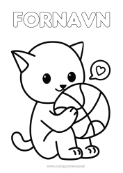 Gratis tegning Sød Sport Kat Kawaii Balloner Dyr Basketball Hunde og katte Holdidræt