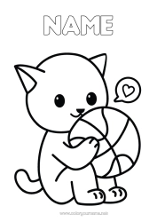 Free colouring Cute Sport Cat Cute Balloons Animal Basketball Dogs and cats Team sports