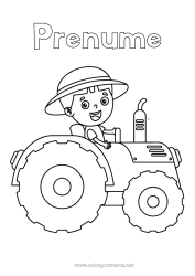 Desen liber de colorat Vehicule Tractor Vehiculele fermei Ferma Desene de colorat ușoare Meserie Fermer. Meserii agricole