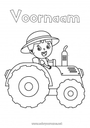 Kleurplaat aanpassen Voertuigen Tractor Boerderijvoertuigen Boerderij Eenvoudige kleurplaten Beroep Boer Boerderijberoepen