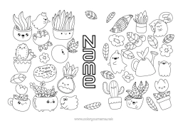 Free colouring Cute Cute