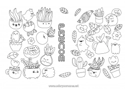 Coloriage gratuit Mignon Kawaii