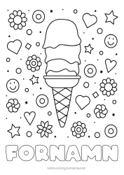 Gratis färgläggning Sommar Mat Gottigheter, sötsaker Glass