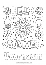 Gratis tekening Bloemen Zomer Zon Bij Insecten