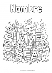 Dibujo libre Verano Mar Animales Pescado Antiestrés Animales marinos o acuáticos