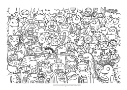 Free colouring Monster Halloween Extraterrestrial Complex colouring pages