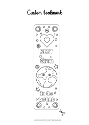 Free colouring Heart Mum Grandma Girl Children's activities Sister Friend, Friend (female) Bookmark Mistress/Master Nanny Earth Best Education professions