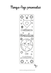 Free coloring Heart Mum Grandma Girl Children's activities Sister Friend Bookmark Teacher Nanny Earth Best Education Professions