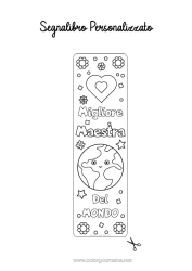Colorazione gratuita Cuore Mamma Nonna Ragazza Attività per Bambini Sorella Amico, Amica Segnalibro Insegnante Tata Terra Migliore Mestieri dell'educazione