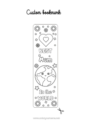 Free colouring Heart Mum Grandma Girl Children's activities Sister Friend, Friend (female) Bookmark Mistress/Master Nanny Earth Best Education professions