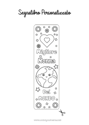 Pagina da colorare per bambini Cuore Mamma Nonna Ragazza Attività per Bambini Sorella Amico, Amica Segnalibro Insegnante Tata Terra Migliore Mestieri dell'educazione