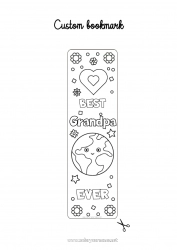 Child coloring page Heart Dad Grandpa Boy Children's activities Positive Brother Bookmark Teacher Earth Coach Best Competitions and Rewards Education Professions