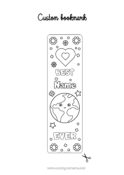 Colouring to customise Heart Dad Grandad Boy Children's Activities Positive Brother Bookmark Mistress/Master Earth Coach, Trainer Best Competitions And Awards Education Professions