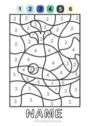 Free colouring Figure Summer Whale Sea Magic colouring books Animal Marine or aquatic animals