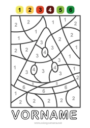 Kostenlose Zeichnung Zahl Sommer Malen nach Zahlen Früchte Wassermelone