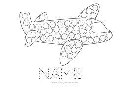 Colouring to customise Aeroplane Vehicles Children's Activities Spot Markers Easy Colouring Pages Aerial Vehicles