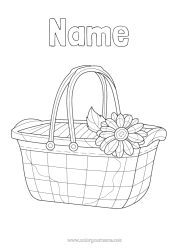 Free colouring Basket Intermediate colouring sheets Complex colouring pages Picnic