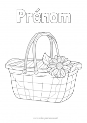 Coloriage gratuit Panier Coloriages intermédiaires Coloriages complexes Pique-nique