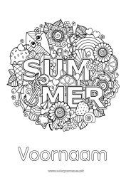 Gratis kleurplaat Bloemen Mandala Vakantie Zomer Symbolen Complex Kleurplaten Anti-stress Mariene anker Vlieger