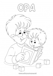 Kleurplaat voor kinderen Papa Opa Fijne verjaardag Jongen Ik hou van jou Kind