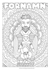 Gratis färgläggning Mandala Pappa Grattis på födelsedagen Jag älskar dig. Komplexa målarbilder Bebis