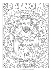 Coloriage gratuit Mandala Papa Bonne fête Je t'aime Coloriages complexes Bébé