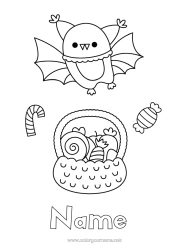 Colouring to customise Bat Sweets Halloween Birds And Flying Mammals