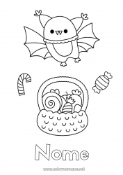 Desenho grátis Morcego Doces Halloween Pássaros e mamíferos voadores