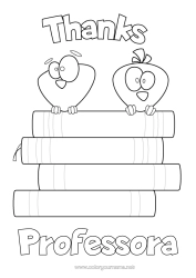 Desenho grátis Pássaro Professora/Professor Livro Pássaros e mamíferos voadores Leitura Obrigado Profissões de educação