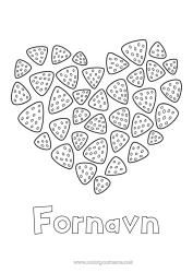 Gratis farvelægning Slik Stort hjerte Frugter Slik, søde sager Jordbær